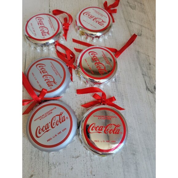 Trim a tree coke bottle caps coca cola Santa Claus ornament Xmas vintage set - Picture 9 of 9